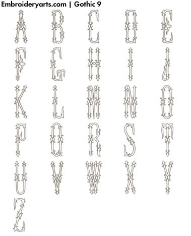 Gothic Monogram Set 9