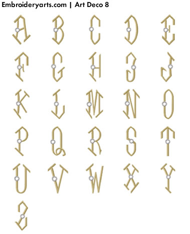 Art Deco Monogram Set 8