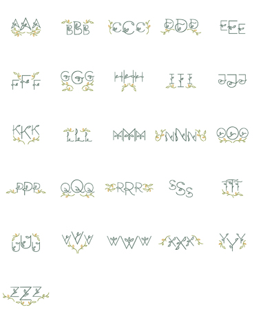 Art Nouveau Monogram Set 6