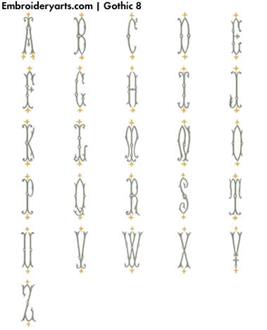 Gothic Monogram Set 8