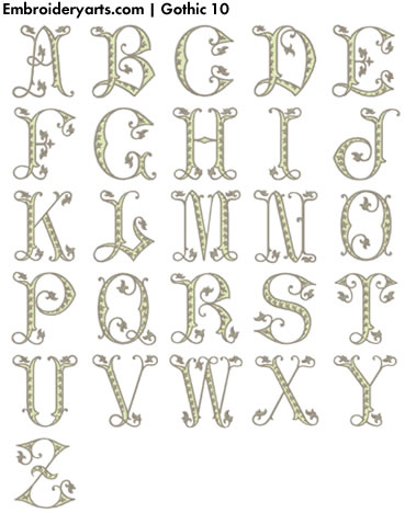 Gothic Monogram Set 10