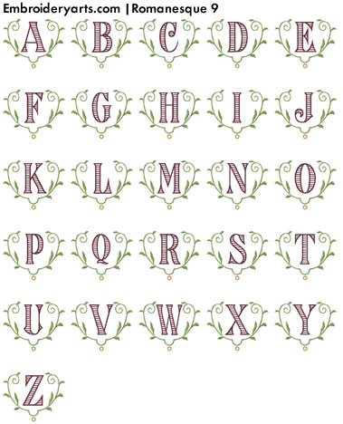 Romanesque Monogram Set 9